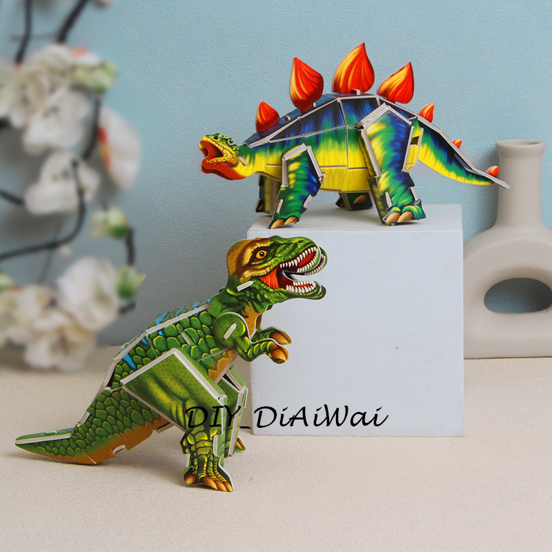 Puzzle 3D DIY bahan foam &amp; paper DINOSAURUS mainan puzzle edukasi anak (kado,pajangan,dekorasi)