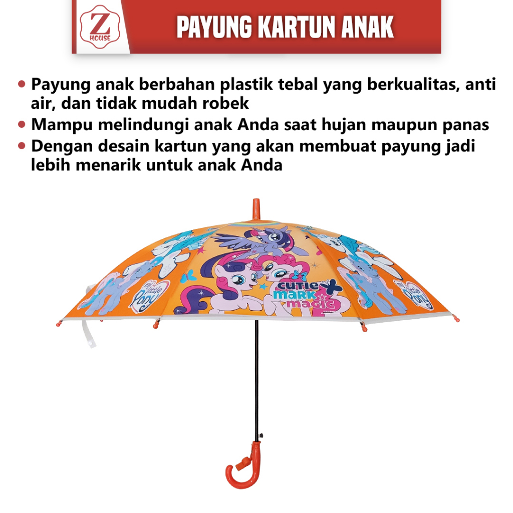 Payung anak karakter Payung Motif Animal Payung Manual Payung Anak lucu Murah Umbrella