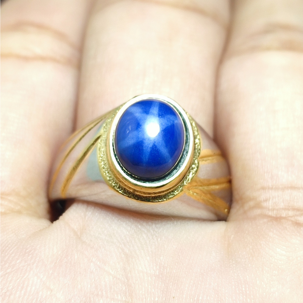 BIG SALE BATU CINCIN TOP QUALITY BLUE SAFIR STAR ASLI BANGKOK KEKERASAN 9 MOHS