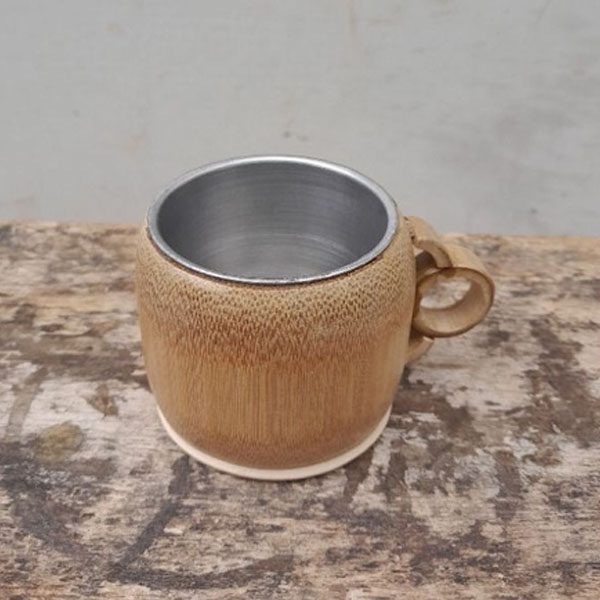Gelas Cangkir Mug Bambu Souvenir Cangkir Unik Dari Bambu Cangkir Unik Costum Bambu dan Stainless