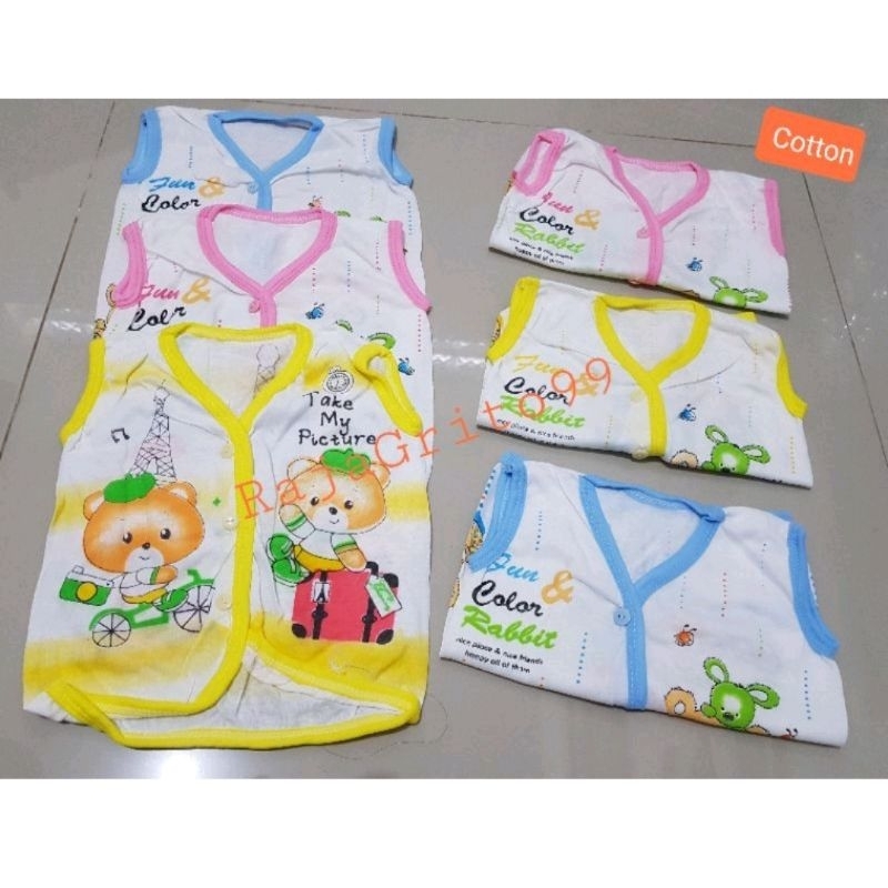 Baju Bayi Tanpa Lengan KATUN / Atasan Bayi YKS Newborn