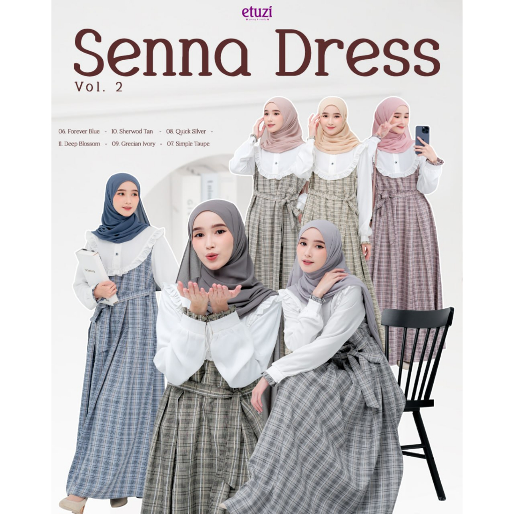 Senna Dress Korean Style Cotton Original Etuzi  Hijab [ GAMIS SAJA ] - Adels Winkel