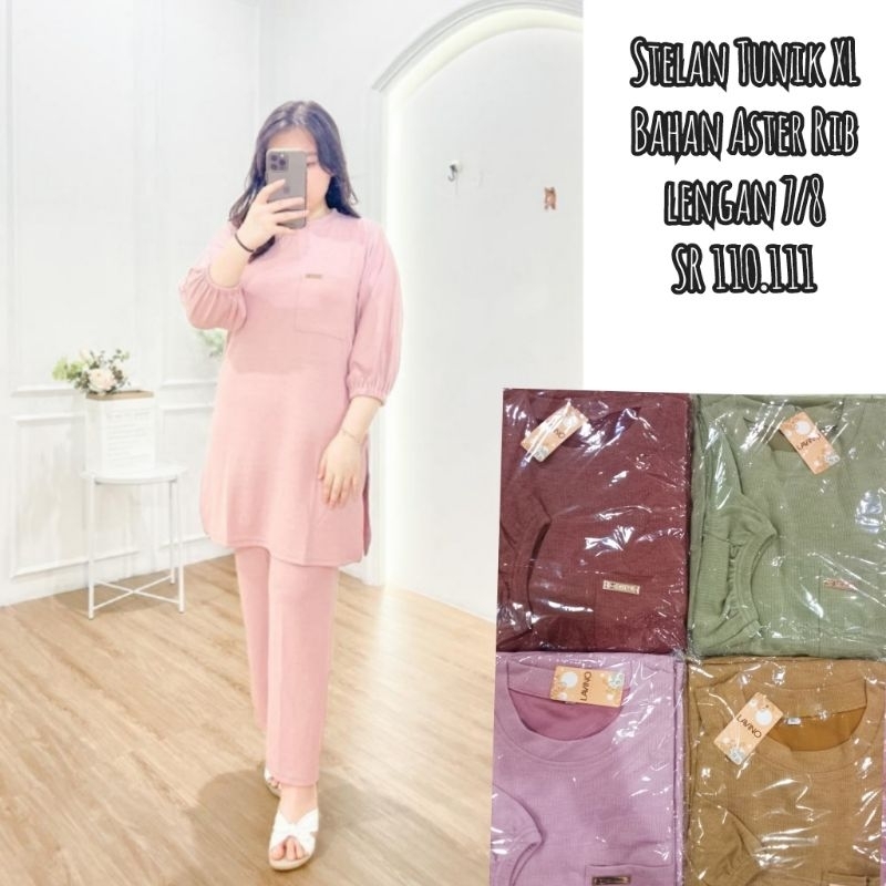 STELAN TUNIK BAHAN ASTER RIP Ukuran XL LD 100 melar 120