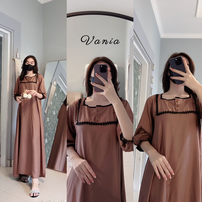 Daster Arab Fairuz VANIA Midi Dress Premium Twill Ori