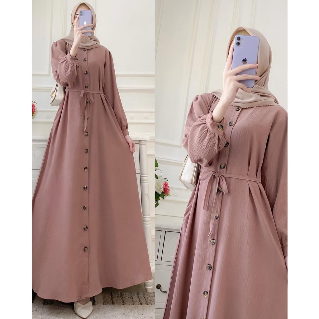 Namira Dress (SR 009 ) Dress kondangan Wanita / DressWanita Kekinian  Full Kancing Bahan Katun Rayon