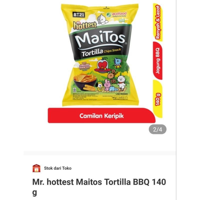 

Mr. hottest Maitos Tortilla BBQ 140 g