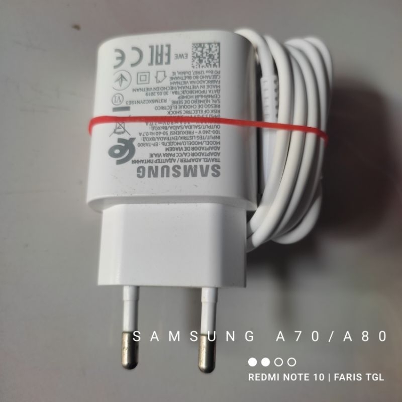 Charger Samsung A70 A80 25w Original 100% Copotan Hp Asli