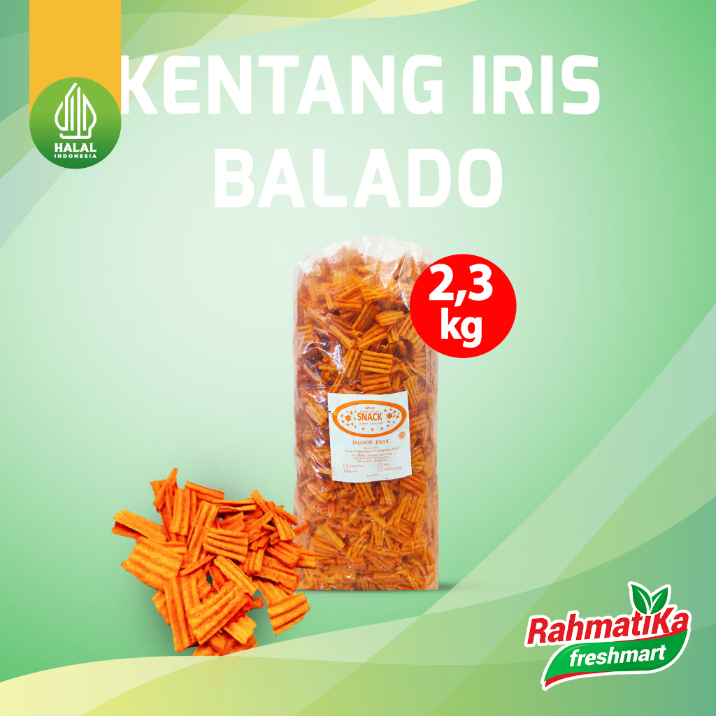 Keripik Kentang Iris Rasa Balado Snack 1 Bal (2.3 Kg)