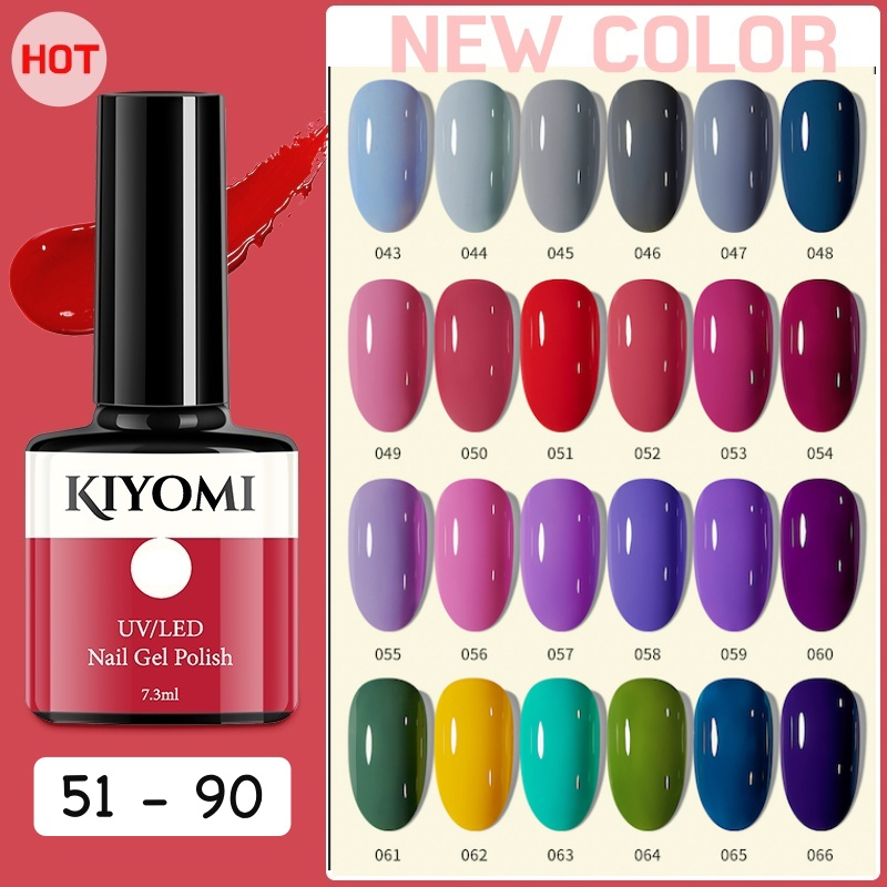(51-90) KIYOMI NAIL GEL POLISH UV/LED Cat Kuku Gel Warna polos YM002