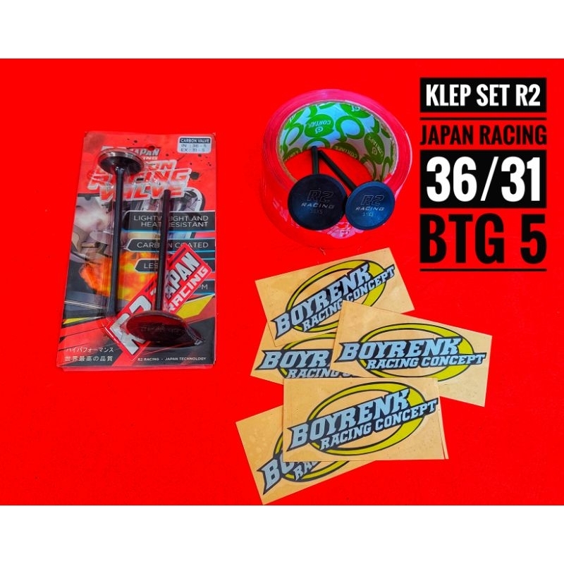 klep R2 Japan Racing daun klep 36/31 Batang 5mm R2 Japan ORiginal-BOYRENK RACING