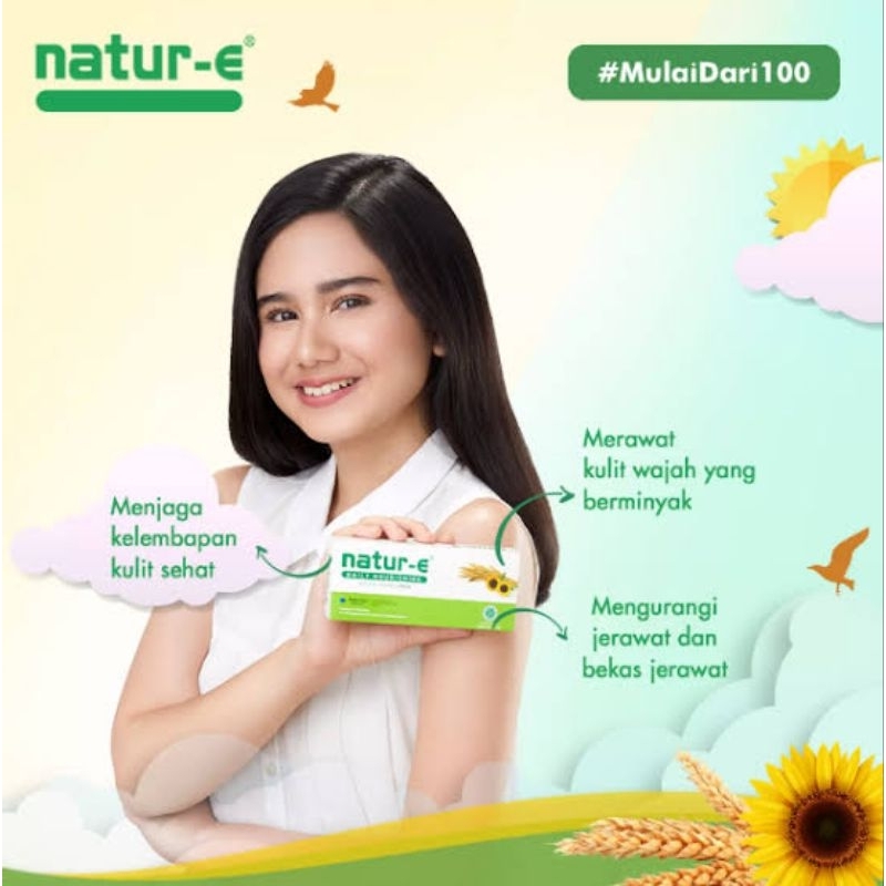 NATUR E 100 IU BOX Isi 16 & 32 Kapsul Natur-E Hijau Vitamin Kulit - 100IU (Hijau)