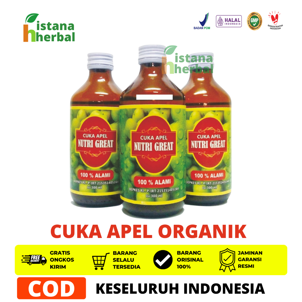 

Cuka Apel Organik Cocok Untuk Diet Halal BPOM Original Vinega Murni