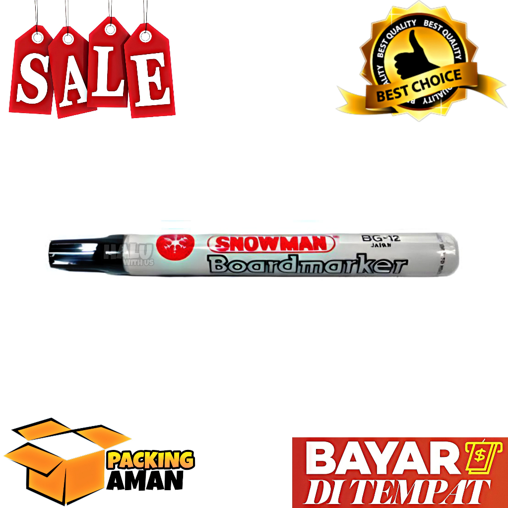 

(BISA COD) PROMO 1 Pcs Spidol Snowman Whiteboard Bisa Dihapus / White Board Marker BG-12 Non Permanet / Spidol Papan Tulis Hitam