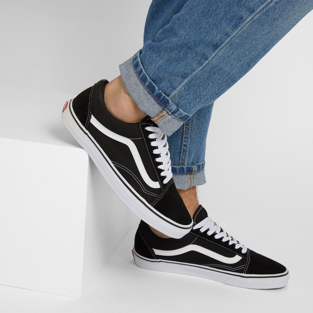 (BISA COD ) 100% PREMIUM OLDSKOOL BLACK WHITE IMPORT VIETNAM SNEAKERS PRIA TERLARIS