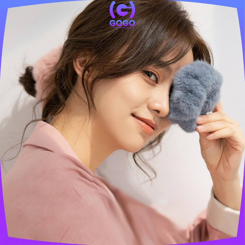 GOGO-C877 Ikat Rambut Bulu Pompom Polos Elastis Korean Style / Scrunchie Ponytail Ikat Rambut Anak Perempuan / Karet Aksesoris Rambut Cepol Wanita Import