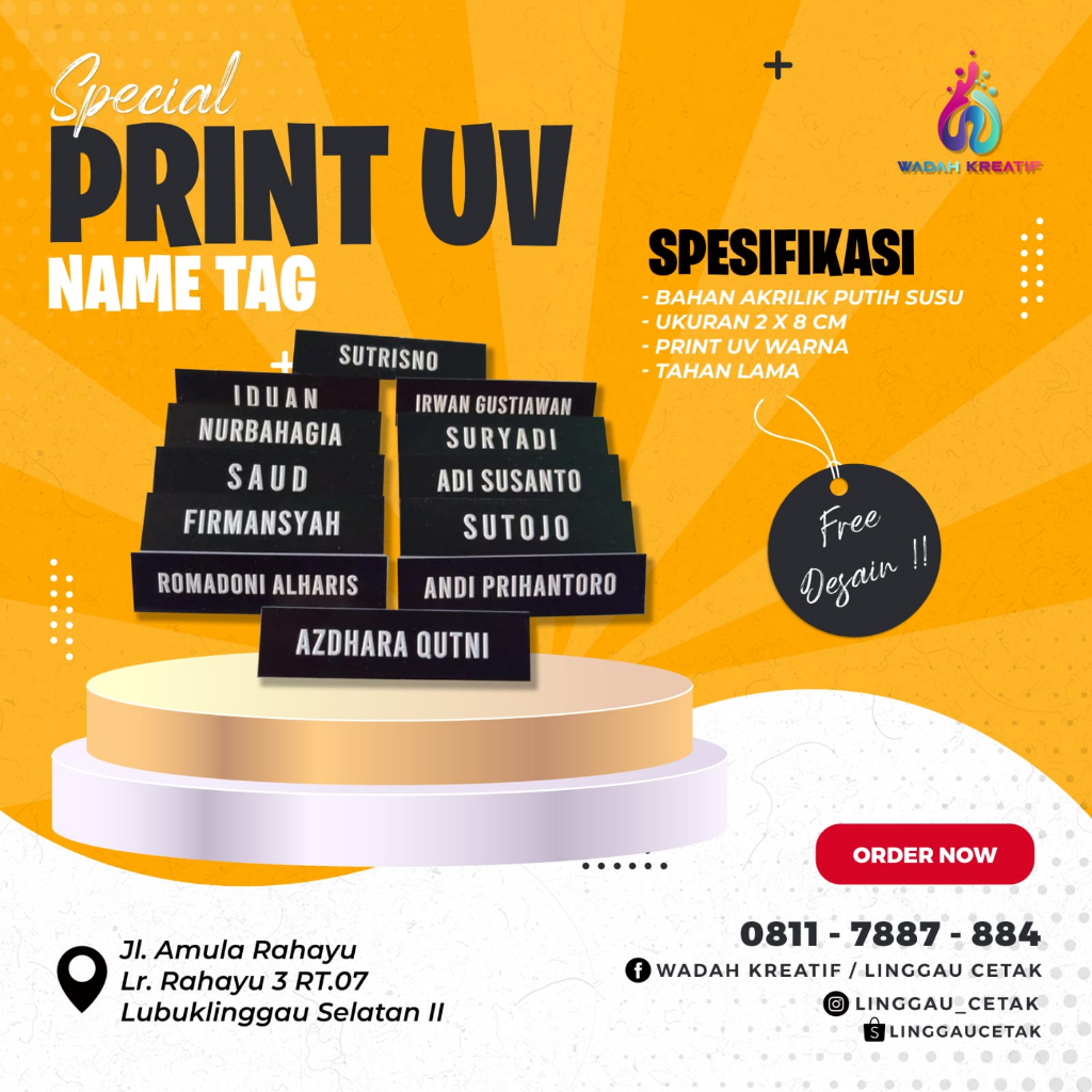

Name Tag Print Uv