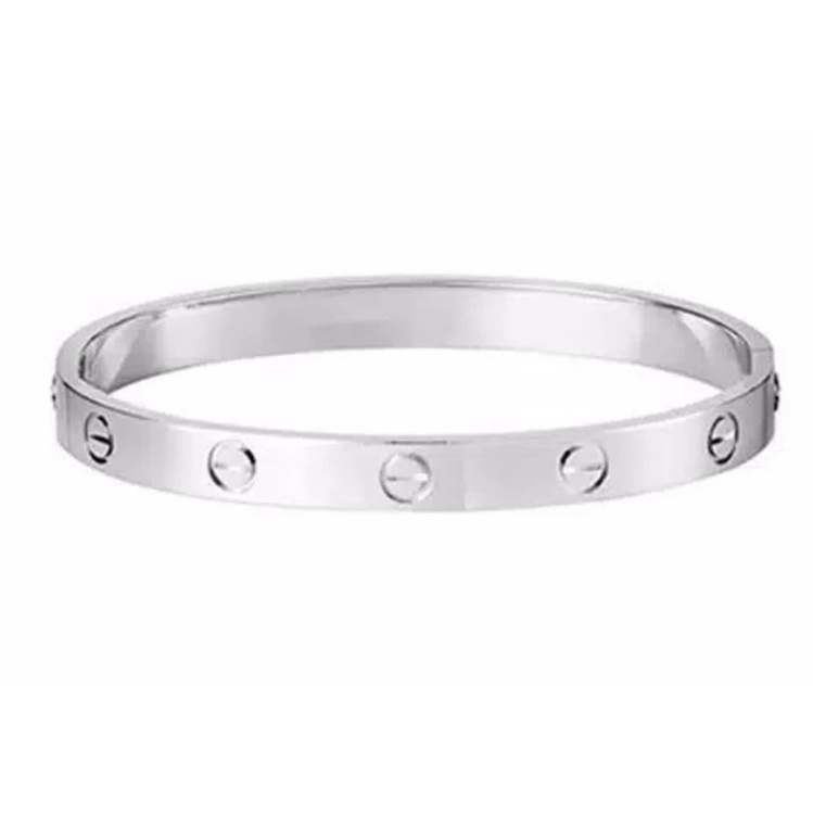 Gelang Titanium Cartierr Polos Silver | Gelang Cartierr Polos Silver | Gelang CT Tebal | Gelang Bang