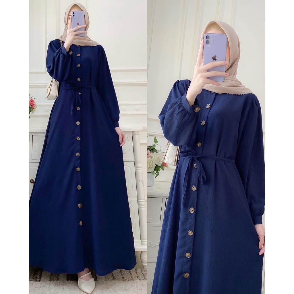 Namira Dress (SR 009 ) Dress kondangan Wanita / DressWanita Kekinian  Full Kancing Bahan Katun Rayon