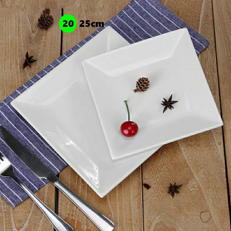 Piring Keramik Persegi 20cm