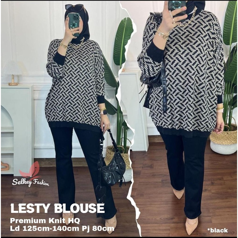 Premium Knit Blouse Wanita Model Terbaru Lesty Blouse
