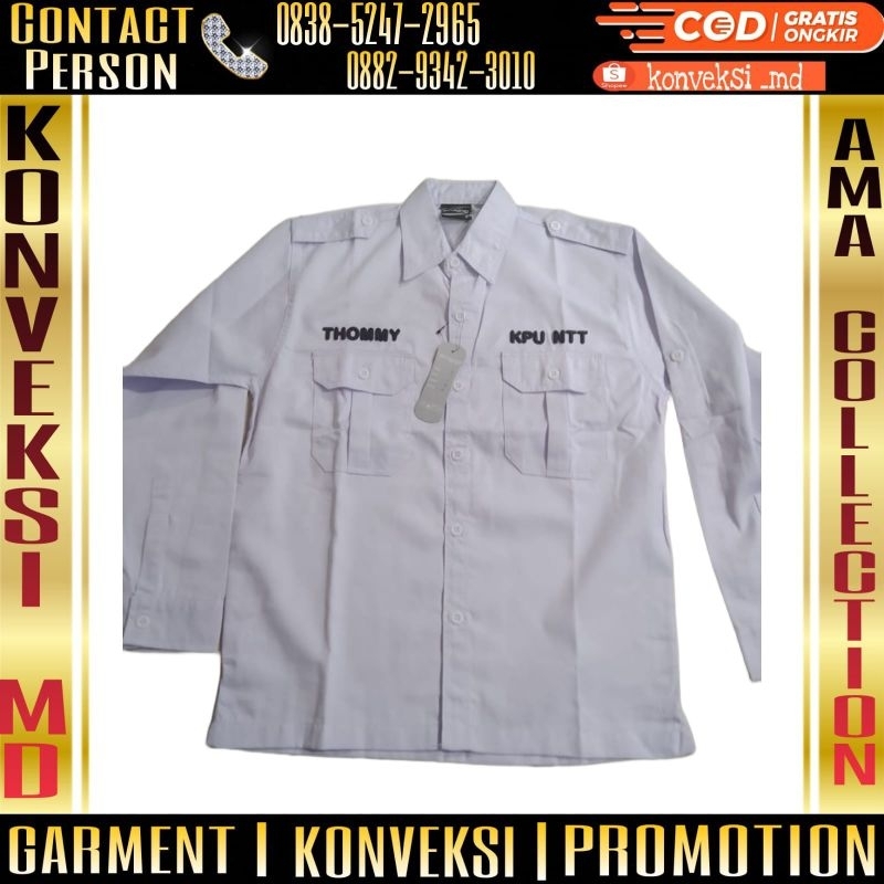 kemeja pdh KPU Bawaslu bordir timbul/kemeja pdh KPU Bawaslu bordir timbul