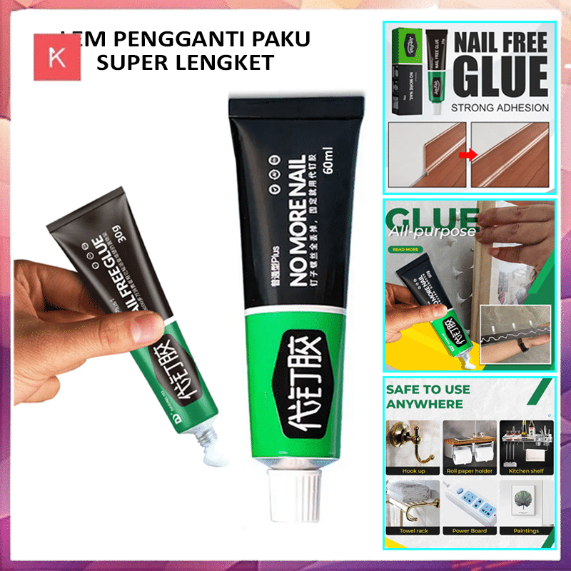 ANG LEM PENGGANTI PAKU TEMBOK SUPER LENGKET 60ML SERBAGUNA / NOMORE NAIL