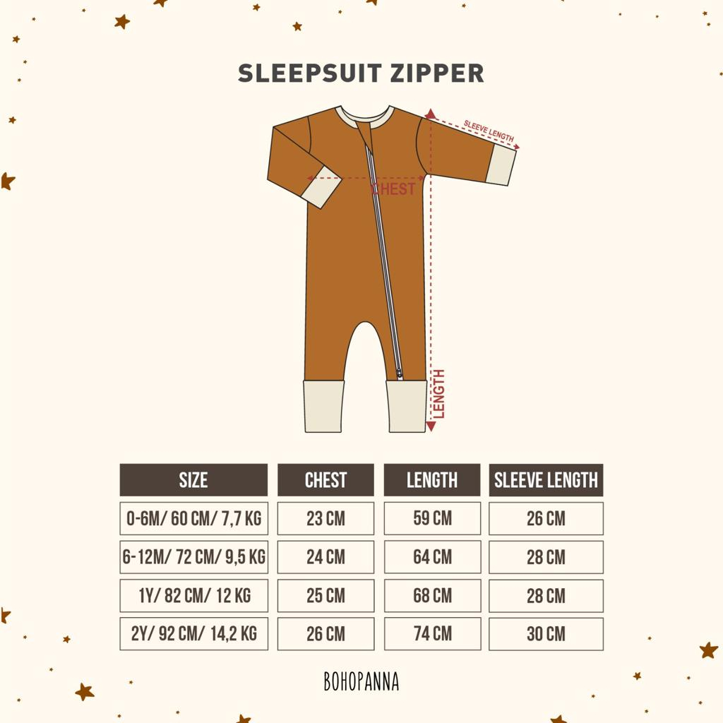 Bohopanna Sleepsuit Zipper 0m - 2 Tahun BohoBaby BohoPanna CBKS