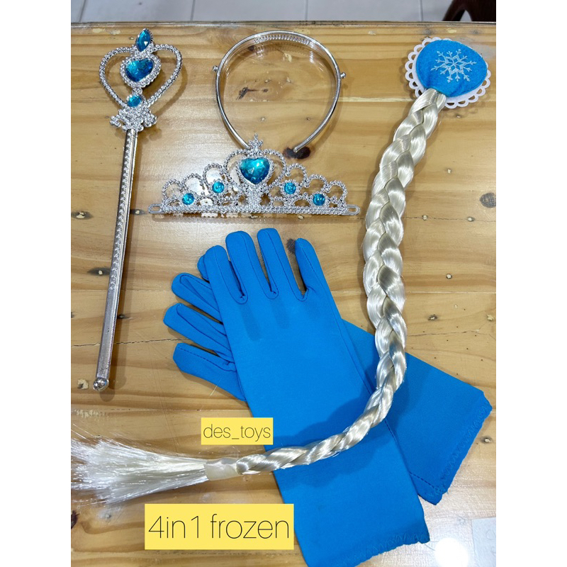 MAINAN ANAK FROZEN SET MAHKOTA RAMBUT ELSA SARUNG TANGAN ELSA