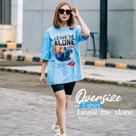 Deliwafa  -  [Deliwafa]Oversize Unisex T-Shirt Leave Me Alone