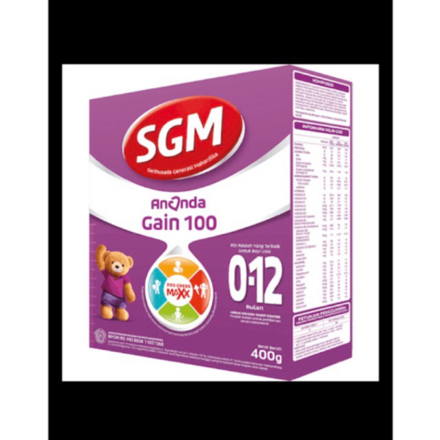 SGM Ananda Gain 100 0-12 Bulan Susu Bubuk 400 g