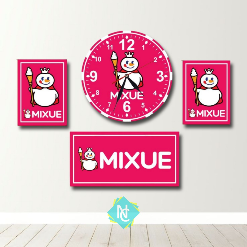 Jam dinding mixue aesthetic 1 set walldecor