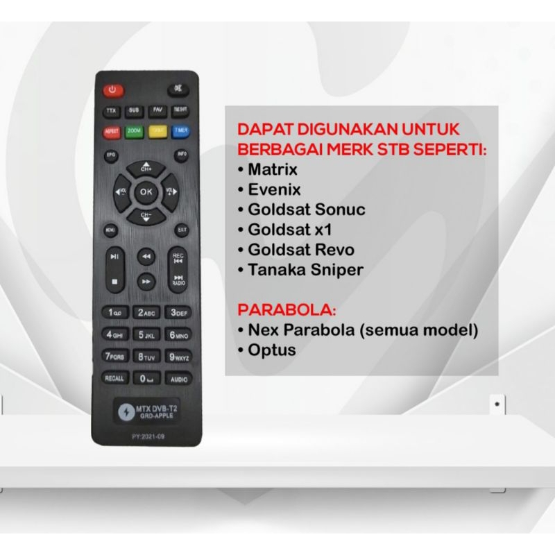 REMOT/ REMOTE SET TOP BOX DVB T2