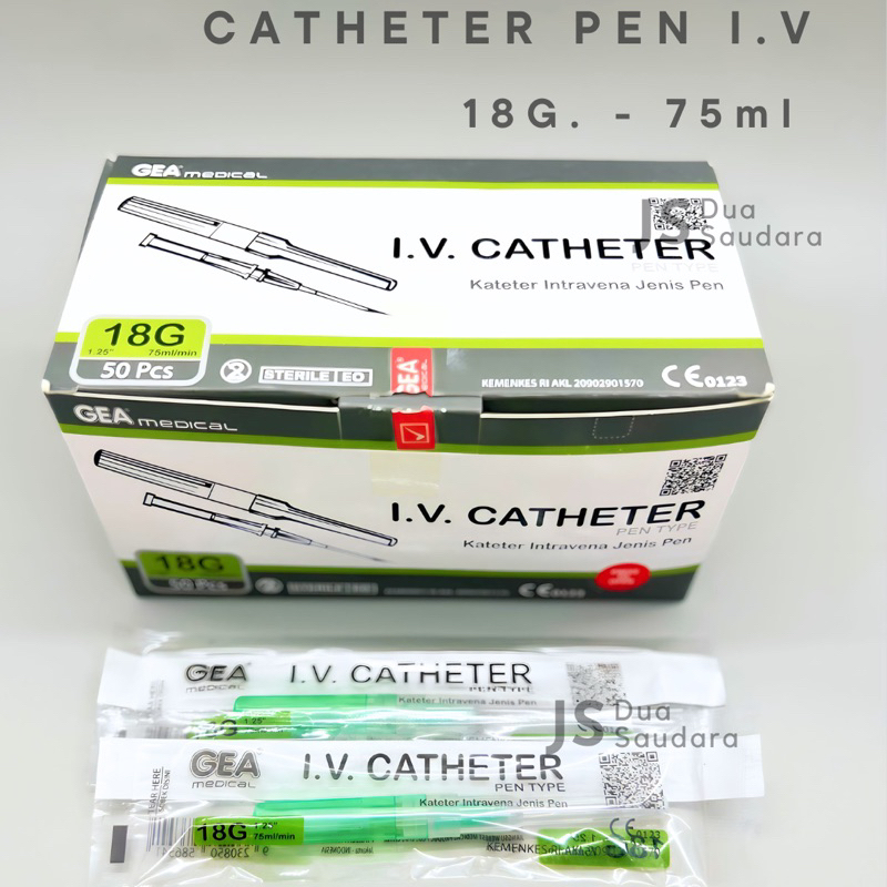 Pen Vena GEA 18G - 75ml / Aboket / IV Canula / Cateter / Pen Like