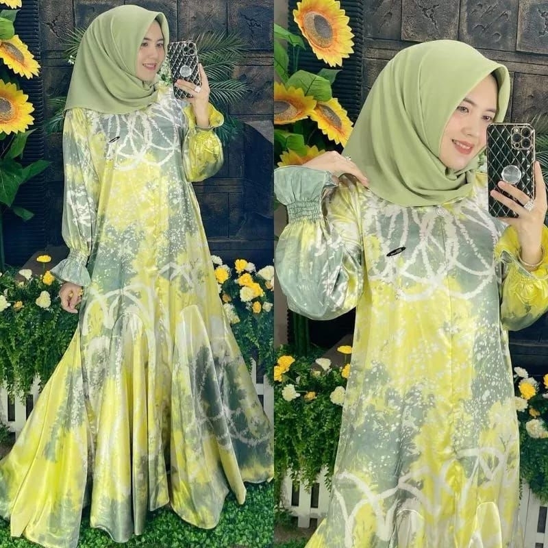 Gamis Aminah Tie Dye Terbaru/Gamis Jumputan / Gamis Palembang/ Gamis Cotton Mikro / Gamis Busui / Gamis Amstrak / Gamis Muslimah / Gamis / Dress