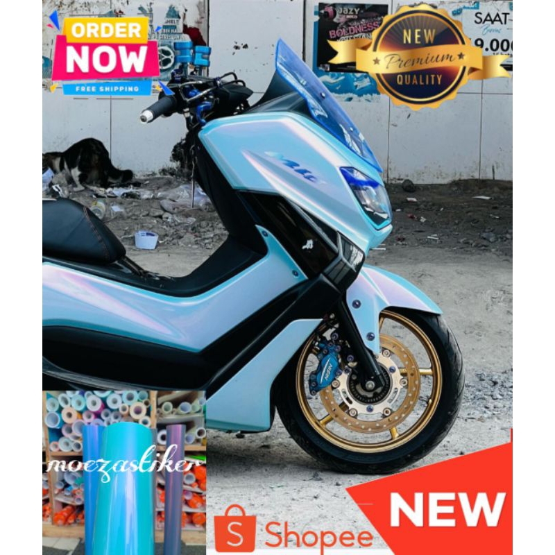 stiker sekotlet ice blue lembayung ungu, stiker sekotlet motor ice blue lembayung ungu