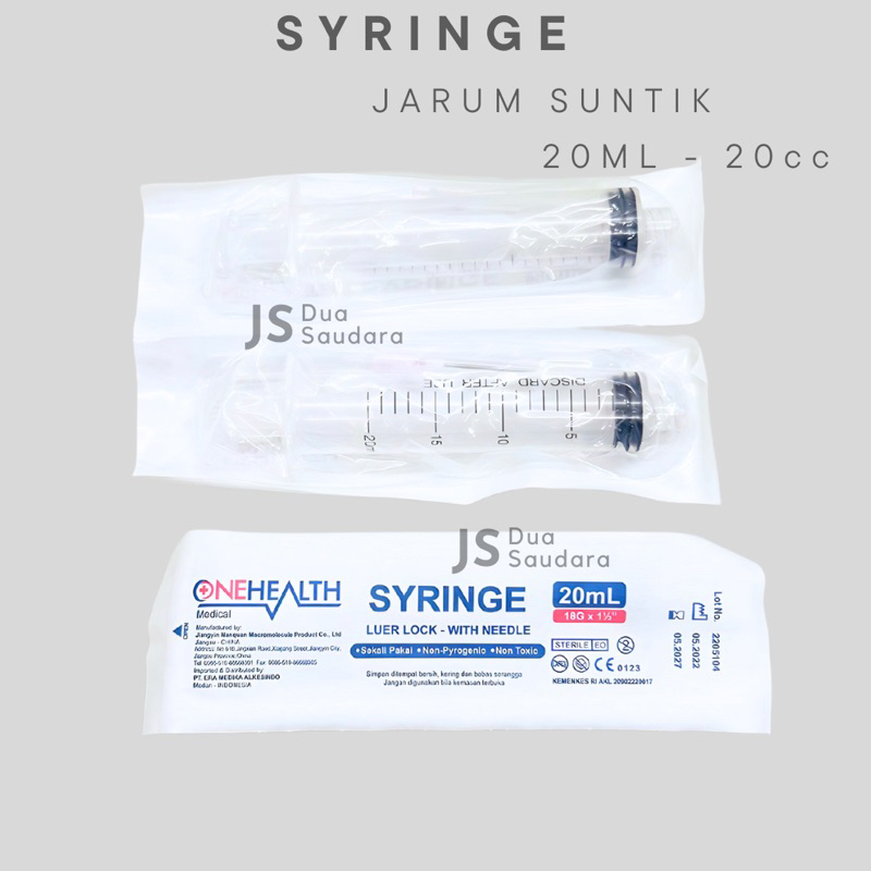 disposable syringe  20ML / spuit 20cc / spuit 20cc / jarum suntik onehealth 20ml 20cc