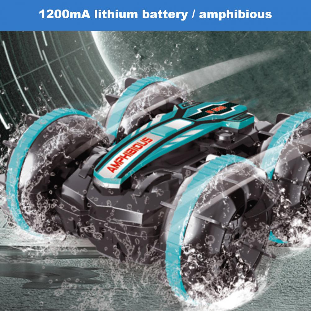 WSS Mobil Remote Control Amphibious Stunt Car 2.4 GHz 1200 mAh - WSS24 - Green