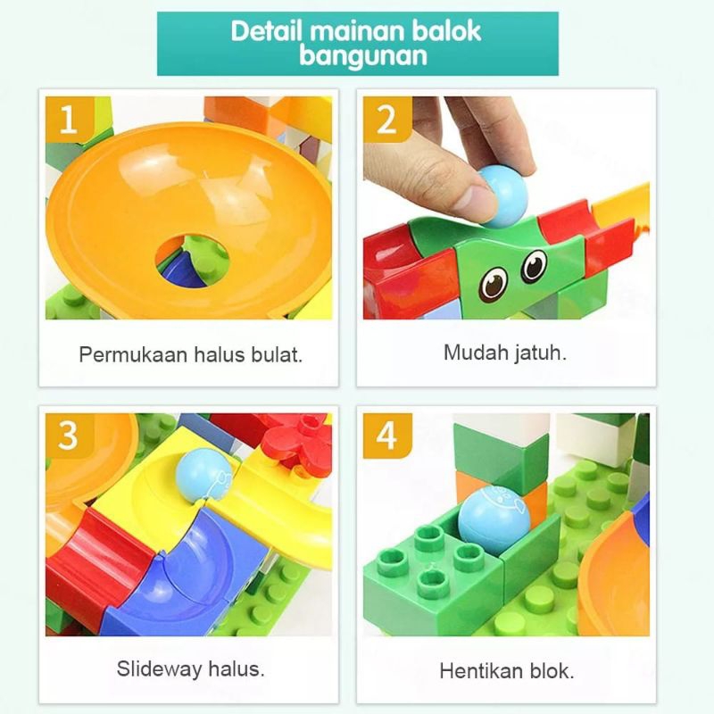 [rumahbayipdg] 168 pcs mainan lego anak || mainan building brick marble race run balok susun