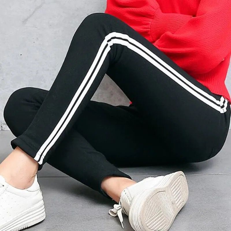 Celana Legging Garis Strip 2 Bahan Spandex