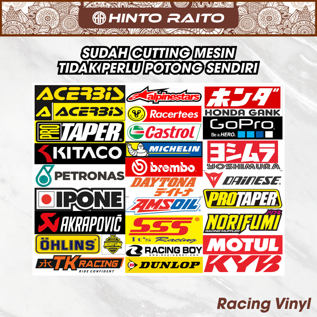 Stiker Motor Stiker Racing 1 Pack Isi 26 Sticker Motor - Stiker Sponsor Sticker Racing Stiker Motor Keren