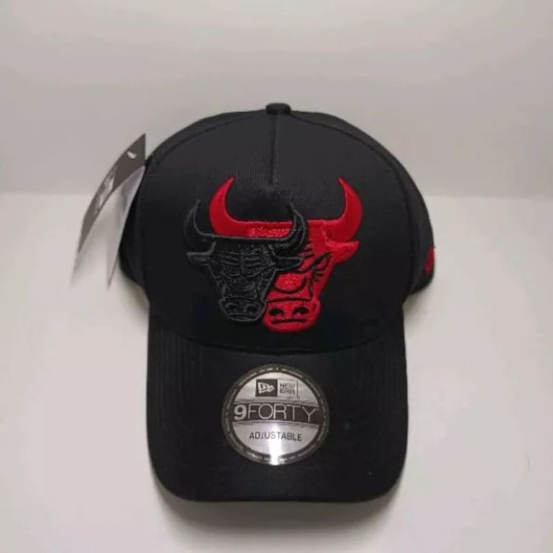 Bulls Hitam Merah 9Forty Topi Premium / NBA