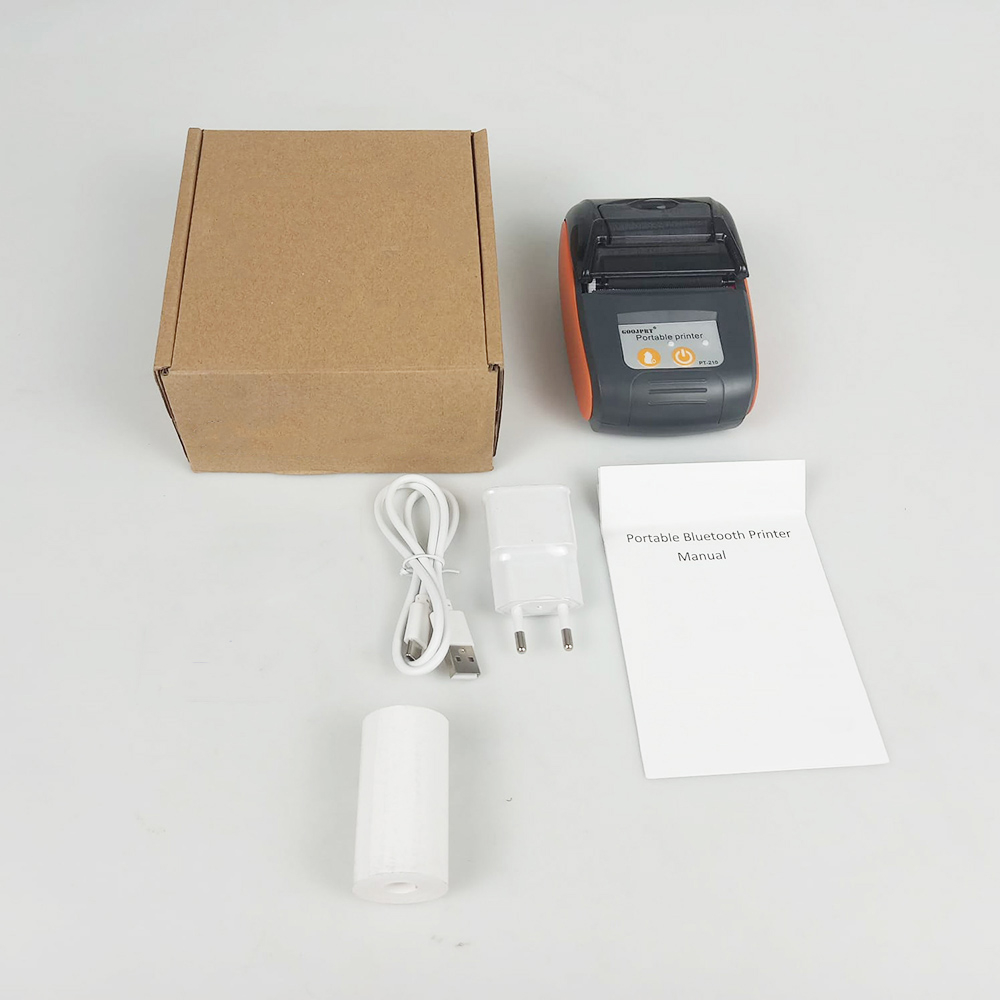 GOOJPRT POS Bluetooth Thermal Receipt Printer 58mm - PT210 - Black/Orange