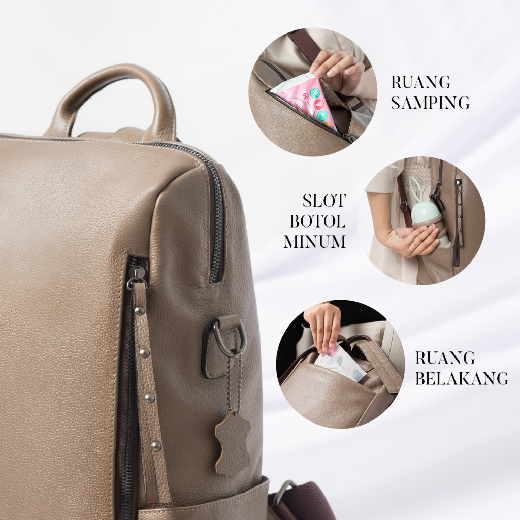 Tas Ransel Wanita Terbaru Muat Laptop Kapasitas Besar Original 100% Kulit Sapi Asli Exclusive - HANIA BACKPACK