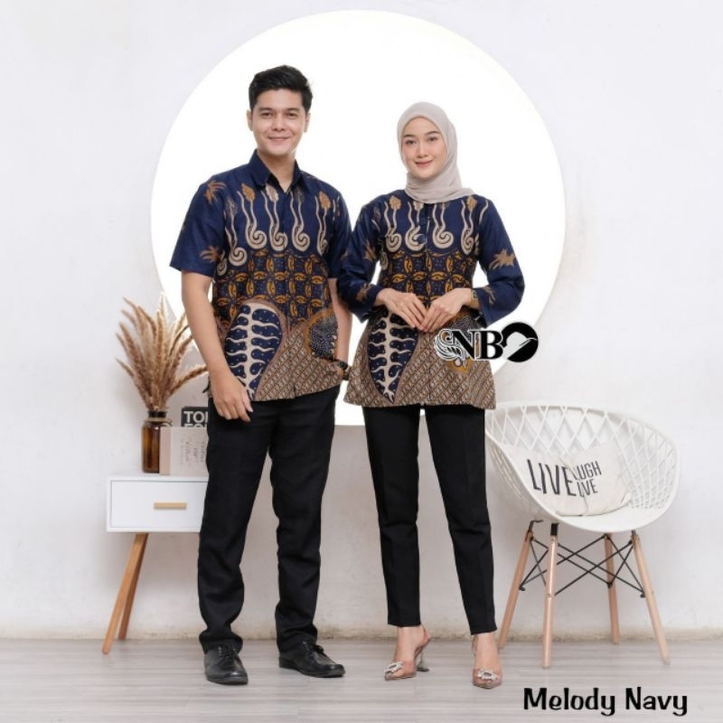 Couple Batik atasan Pria dan Wanita Lengen pendek M L XL