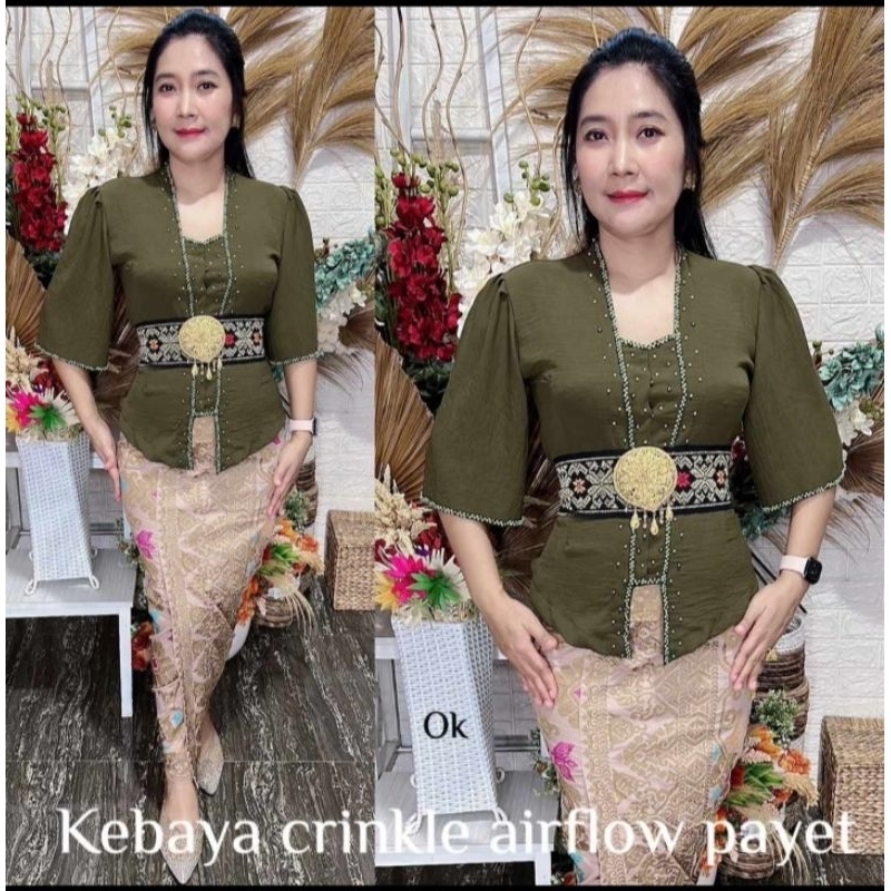 (kebaya saja)kebaya Payet airflow lengan lonceng