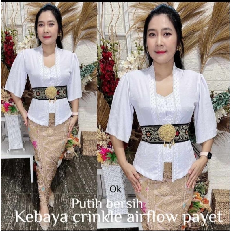 (kebaya saja)kebaya Payet airflow lengan lonceng