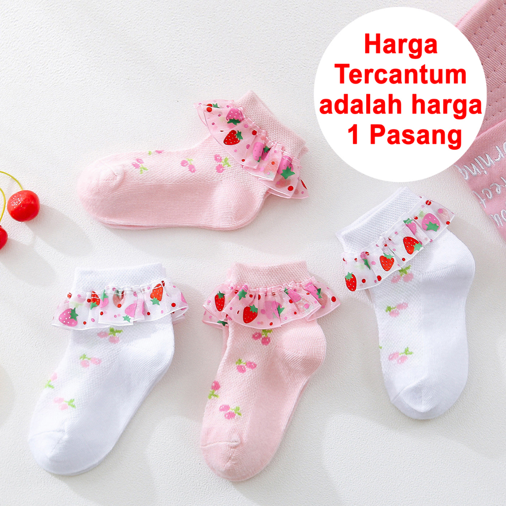 Okaybaby B330 Kaos Kaki Anak Perempuan Import (PREMIUM QUALITY) Bahan Tebal Lembut Motif Stobery Lucu Terbaru 1-7 Tahun