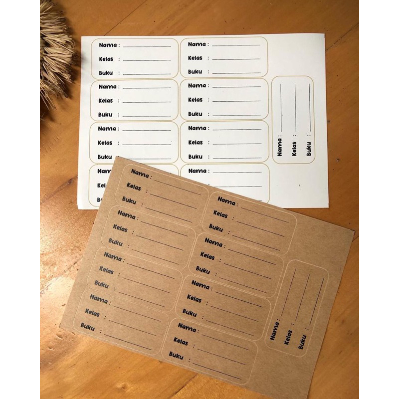 STICKER SAMPUL LABEL BUKU AESTHETIC/STICKER NAMA ANAK SEKOLAH BUKU LABEL
