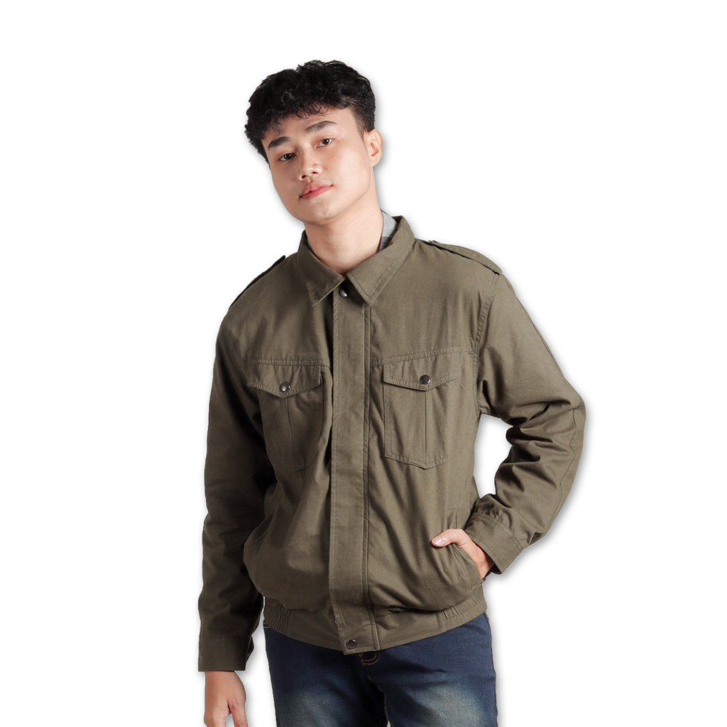 Nookly Work Jacket Chester Olive Shacket Jaket Pria