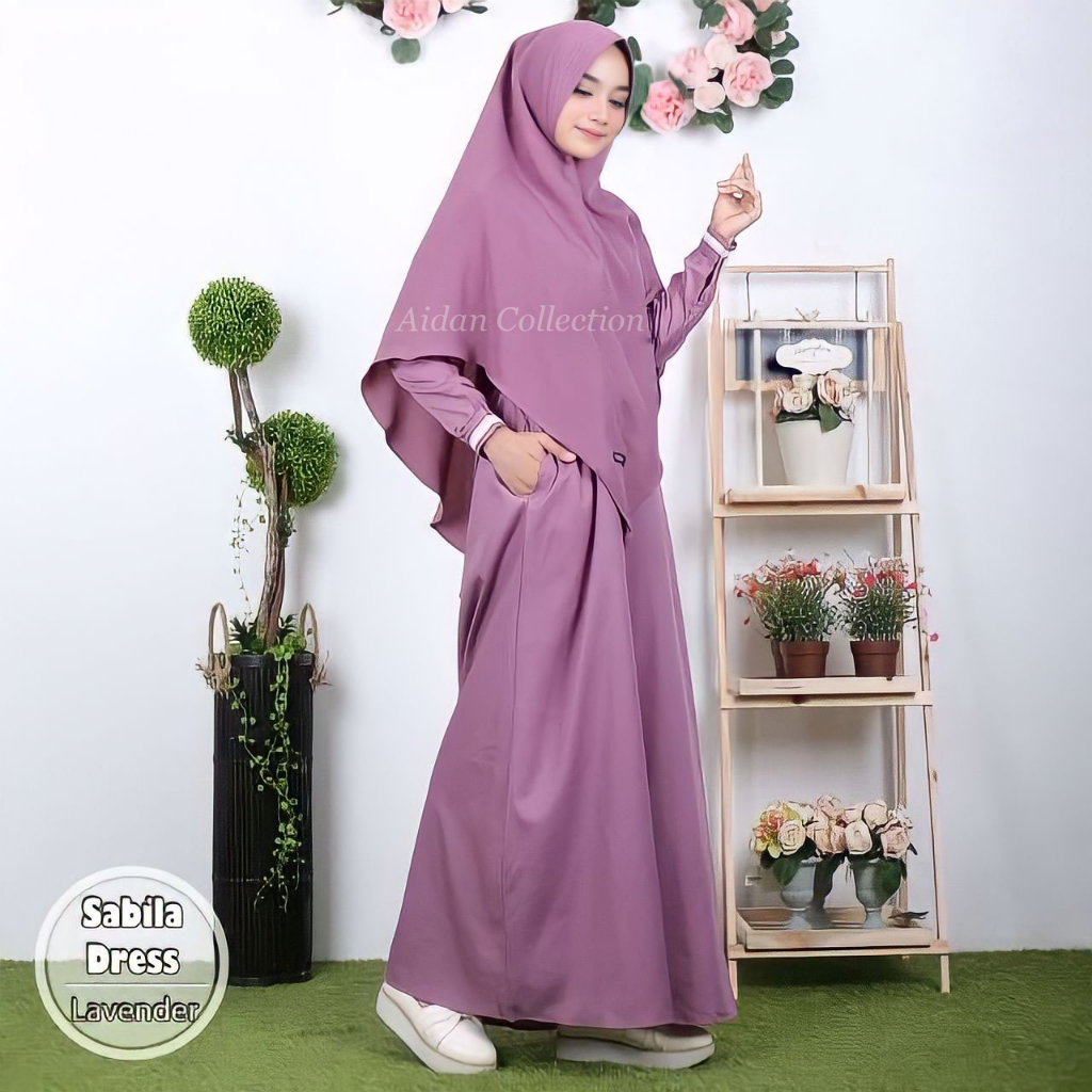 Gamis Katun Polos Toyobo Busui Friendly Lengan Renda Terbaru Original Kekinian